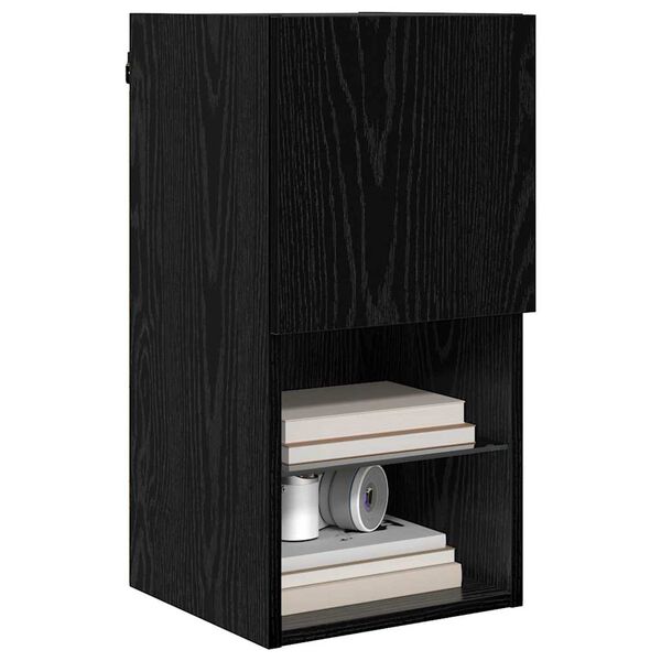 vidaXL Wall-mounted TV Cabinets 2 pcs Black Oak 30.5 x 30 x 60 cm