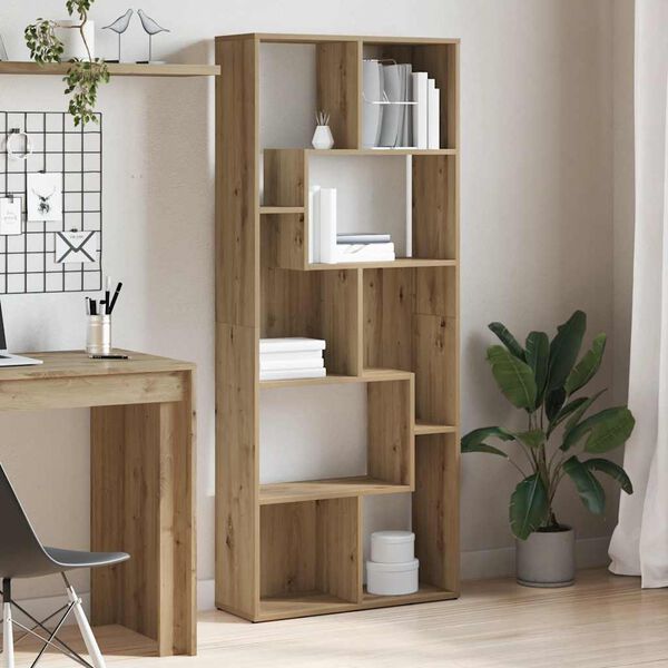 vidaXL Bookcase Artisan Oak 67x24x161 cm Engineered Wood