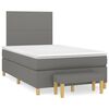 vidaXL Box Spring Bed with Mattress Dark Grey 120x200 cm Fabric