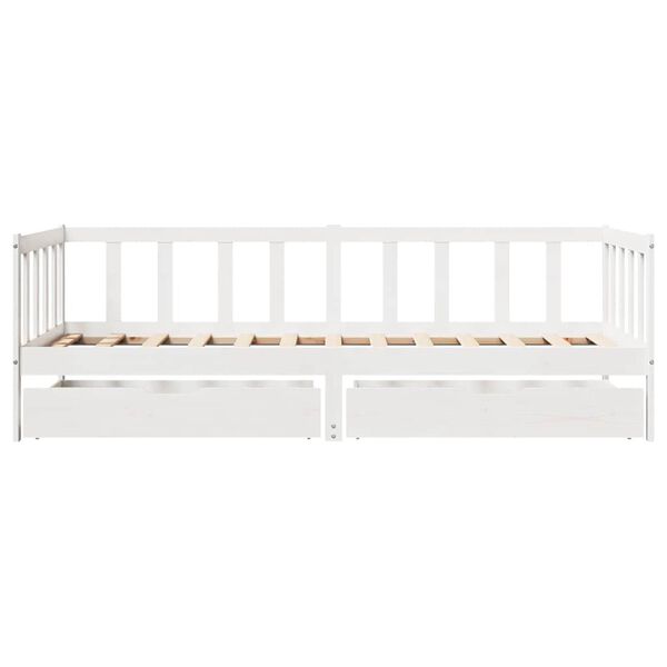 vidaXL Daybed with Drawers without Mattress White 80x200 cm Solid Wood