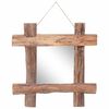 vidaXL Log Mirror Natural 50x50 cm Recycled Teak Wood