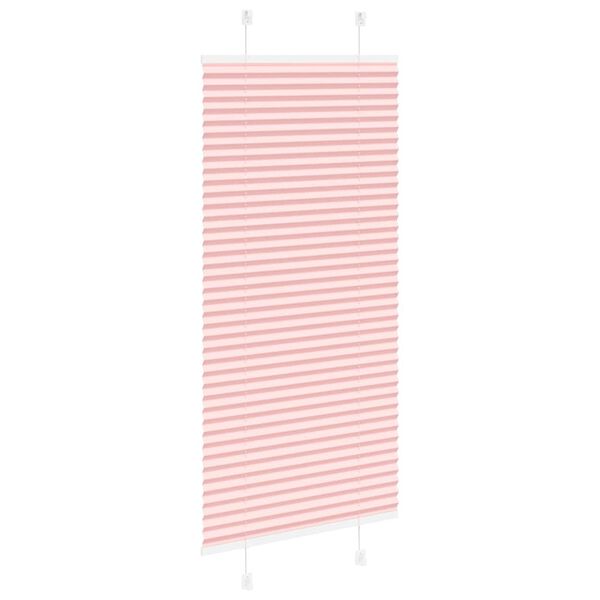 vidaXL Pleated Blind Pink 65x100 cm Fabric Width 64.4 cm Polyester