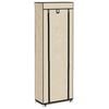 vidaXL Shoe Cabinet with Cover Cream 57x29x162 cm Fabric