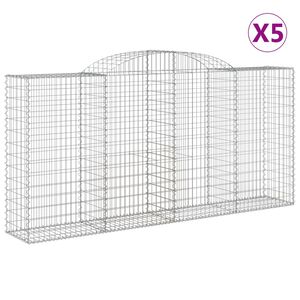 vidaXL Arched Gabion Baskets 5 pcs 300x50x140/160 cm Galvanised Iron