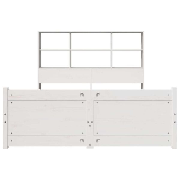 vidaXL Bookcase Bed without Mattress White 140x190cm Solid Wood Pine