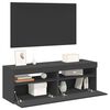 vidaXL TV Cabinets with LED Lights 2 pcs Grey 60x35x40 cm