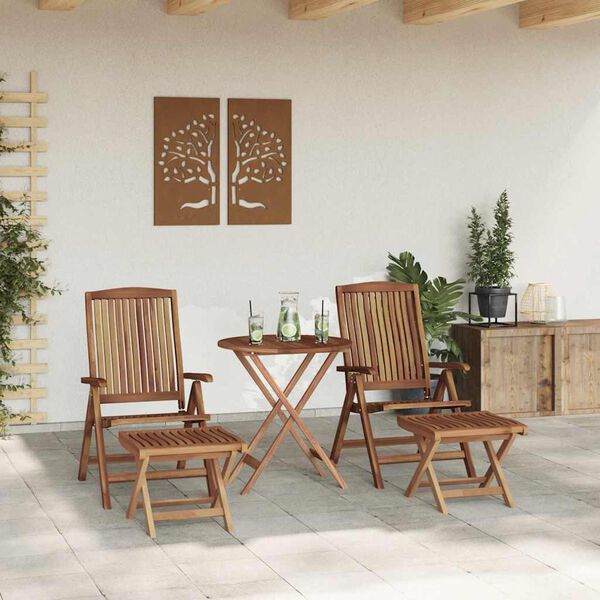 vidaXL Garden Dining Set 4 pcs Brown Solid Teak Wood