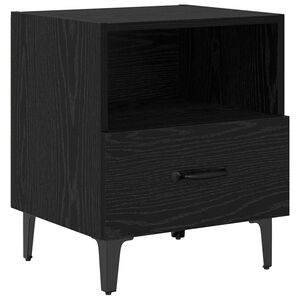 vidaXL Bedside Cabinet Black oak 40 x 35 x 47.5 cm Engineered wood