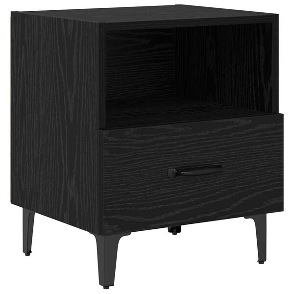 vidaXL Bedside Cabinet Black oak 40 x 35 x 47.5 cm Engineered wood