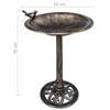 vidaXL Garden Bird Bath Bronze Plastic