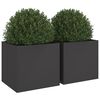 vidaXL Planters 2 pcs Black 49x47x46 cm Steel