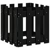 vidaXL Garden Planter with Fence Design Black 40x40x40 cm Solid Wood Pine