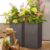 LECHUZA Planter CANTO Stone 40 High ALL-IN-ONE Graphite Black