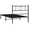 vidaXL Metal Bed Frame without Mattress with Headboard Black 90x190cm