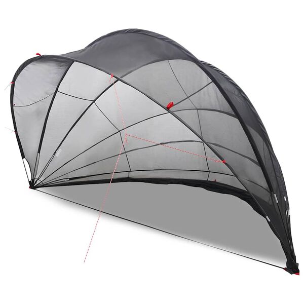 vidaXL Pool Dome Folding Manual Black 592 x 590 x 275 cm