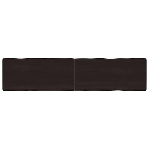 vidaXL Table Top Dark Brown 220x50x(2-6) cm Treated Solid Wood Live Edge