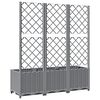 vidaXL Garden Planter with Trellis Light Grey 120x40x136 cm PP