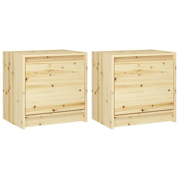 vidaXL Bedside Cabinets 2 pcs 40x30.5x40 cm Solid Firwood