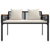 vidaXL Outdoor Bench Black and Cream White 117 x 54 x 74.5 cm