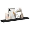 vidaXL Floating Wall Shelf Black 120x23.5x3.8 cm MDF