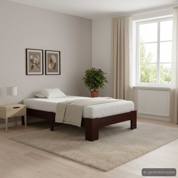 vidaXL Bed Frame without Mattress Dark Brown Solid Pine Wood 100x200 cm