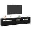vidaXL TV Cabinet 2 pcs Black Oak 195 x 35 x 40 cm Engineered Wood