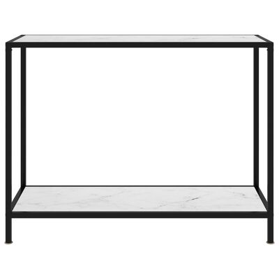 vidaXL Console Table White 100x35x75 cm Tempered Glass
