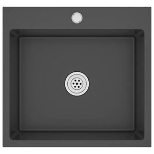 vidaXL Handmade Kitchen Sink Black Stainless Steel