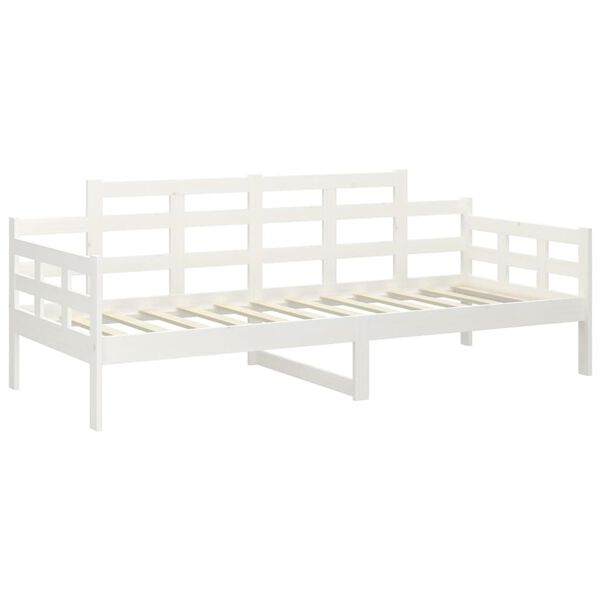 vidaXL Day Bed without Mattress White Solid Wood Pine 90x200 cm