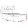 vidaXL Metal Bed Frame without Mattress with Headboard White 80x200cm