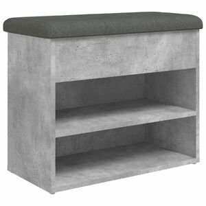 vidaXL Shoe Bench Concrete Grey 62x32x50 cm Engineered Wood