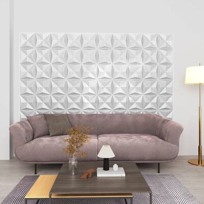 vidaXL 3D Wall Panels 48 pcs 50x50 cm Origami White 12 m²