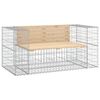 vidaXL Garden Bench Gabion Design 143x71x65.5 cm Solid Wood Pine