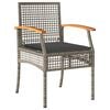 vidaXL 9 Piece Garden Dining Set with Cushions Grey Poly Rattan