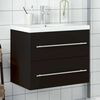 vidaXL Bathroom Sink Cabinet with Built-in Basin Black