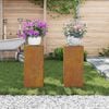 vidaXL Plant Stand 2 pcs Rusty 24 x 24 x 55 cm Weathering Steel