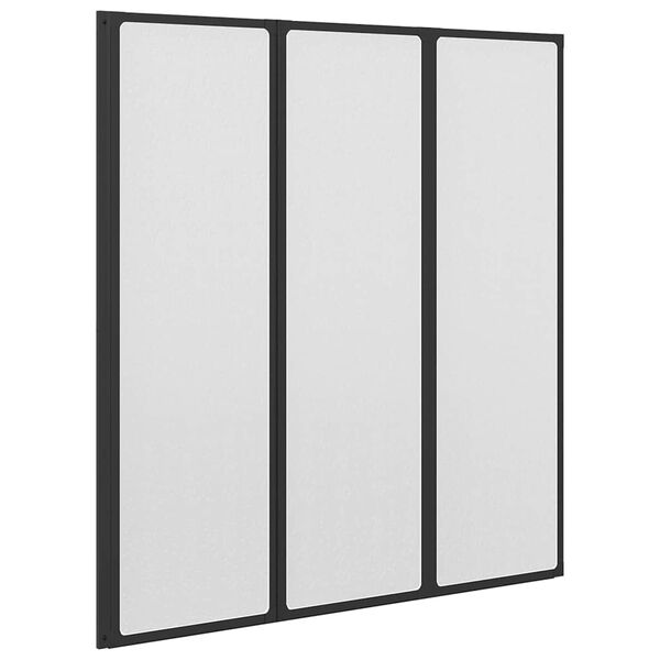 vidaXL Shower Screen Folding Manual Black 132 x 2 x 140 cm Aluminium