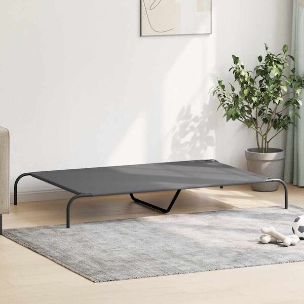 vidaXL Elevated Dog Bed Grey 150x90x20 cm Oxford Fabric and Steel