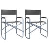 vidaXL Director's Chairs 2 pcs Steel Grey