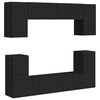 vidaXL TV Cabinet Set 5 pcs Black Engineered Wood