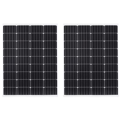 vidaXL 2x Solar Panels 100W Monocrystalline Aluminium and Safety Glass