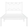 vidaXL Metal Bed Frame without Mattress with Headboard White 75x190cm