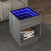 vidaXL Coffee Table with Infinity LED Grey Sonoma 40x40x50 cm