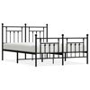vidaXL Metal Bed Frame without Mattress with Footboard Black 140x190cm