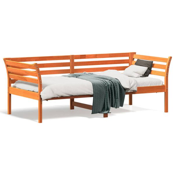 vidaXL Day Bed without Mattress Wax Brown 90x190 cm Single Solid Wood Pine