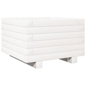 vidaXL Garden Planter White 40x40x26,5 cm Solid Wood Pine