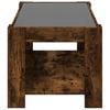 vidaXL Coffee Table with LED Smoked Oak 93x53x45 cm Engineered Wood