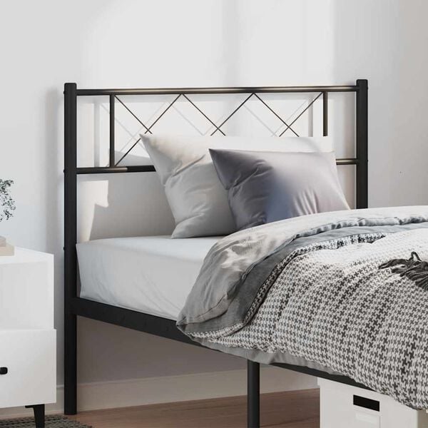 vidaXL Metal Replace Headboard Black 100 cm
