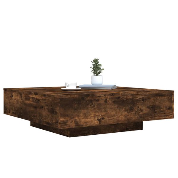 vidaXL Coffee Table Smoked Oak 100x100x31 cm Engineered Wood