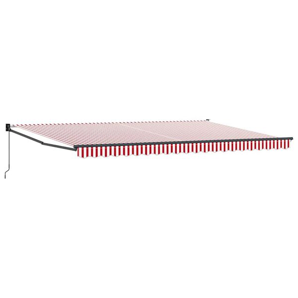 vidaXL Retractable Awning Red and White 500 x 300 cm Fabric and Metal